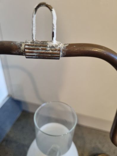Vintage hanging oil lamp converted to electric