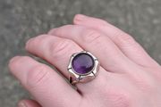 Vintage Amethyst Sterling Silver Ring(7.2g)