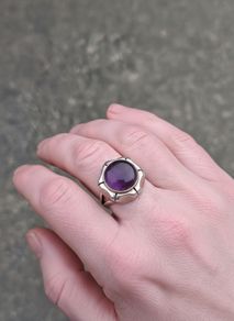 Vintage Amethyst Sterling Silver Ring(7.2g)