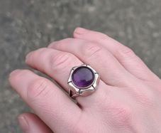 Vintage Amethyst Sterling Silver Ring(7.2g)