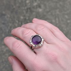 Vintage Amethyst Sterling Silver Ring(7.2g)