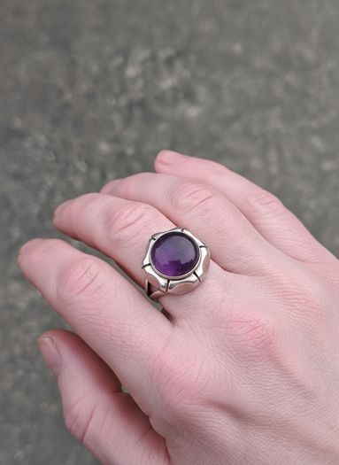 Vintage Amethyst Sterling Silver Ring(7.2g)