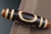 Antique Himalayan Tibetan Circle Square Eyes Agate Dzi Bead Amulet Pendant