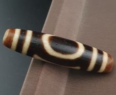 Antique Himalayan Tibetan Circle Square Eyes Agate Dzi Bead Amulet Pendant