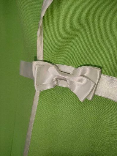French lime green blazer  with white bow size M/L Postage included