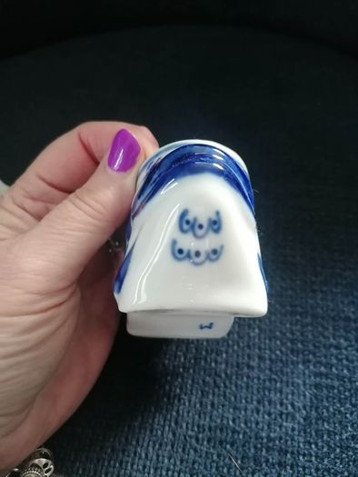 Gzhel Handmade Fish Candy Dish or Trinket Box