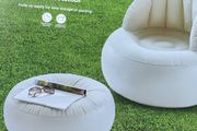 Festival-Bedroom Inflatable Chair With Footstool. Deal on Two