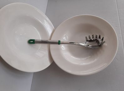 new large Dolmio plates and new s/s pasta server