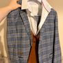 Mens Marc Darcy 3 Piece Suit  Blue & Tan Check Image 5