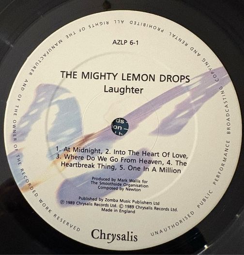 The Mighty Lemon Drops - Laughter. Release by the Wolverhampton band championed by Noel Gallagher. With printed inner sleeve. In super condition.