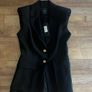 Pinko black suit with cigarette trousers and tailored gilet Image 3