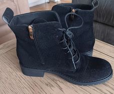 Black Lace up Ankle Boots