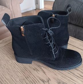 Black Lace up Ankle Boots