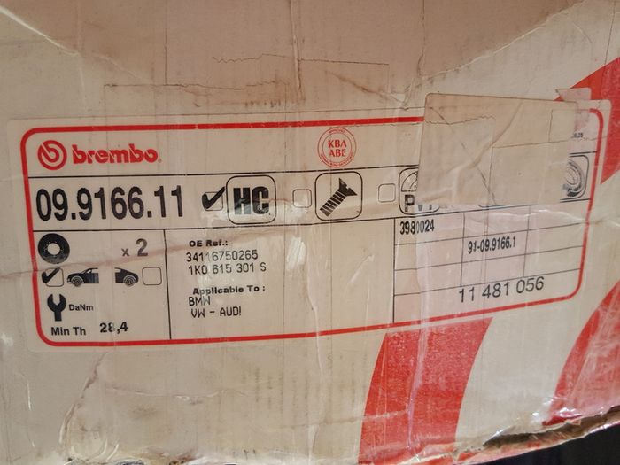 BMW 7 (E65, E66, E67)  BREMBO High Carbone Front Brake Discs 324mm
