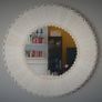 Ceramic frame mirror with leather strap edge finish - hand-made Image 3