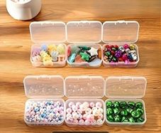 x3 Bundle - Brand New Mini Transparent Multi-Purpose Plastic Storage Boxes - Arts Supply Organiser's, Beading & Jewellery Making Supplies, Jewellery Storage, Etc - RRP - 3.89