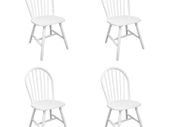 Dining Chairs 4 pcs White Solid Rubber Wood