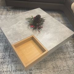 Modern Concrete-Effect Coffee Table