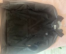 Brand new Adidas women's black velour hoodie jumper size UK14 EU42 Postage included