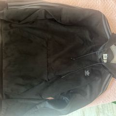 Brand new Adidas women's black velour hoodie jumper size UK14 EU42 Postage included