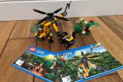 LEGO 60158 Jungle Cargo Helicopter 100% Complete w/ Instructions &amp; Figs