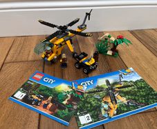 LEGO 60158 Jungle Cargo Helicopter 100% Complete w/ Instructions & Figs