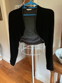 Black velvet balero shrug jacket