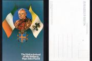 1979 Ireland The Visit to Ireland of His Holiness Pope John Paul II Picture Postcard with Pole, Irish &amp; Vatican Flag.