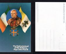 1979 Ireland The Visit to Ireland of His Holiness Pope John Paul II Picture Postcard with Pole, Irish & Vatican Flag.