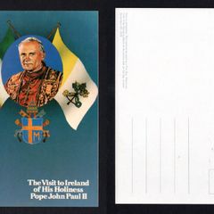 1979 Ireland The Visit to Ireland of His Holiness Pope John Paul II Picture Postcard with Pole, Irish & Vatican Flag.