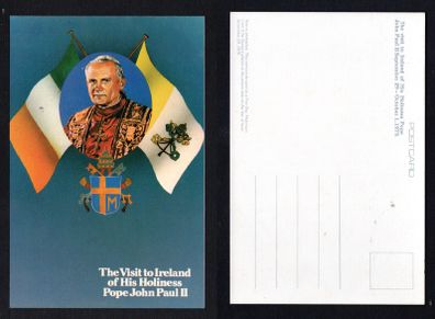 1979 Ireland The Visit to Ireland of His Holiness Pope John Paul II Picture Postcard with Pole, Irish & Vatican Flag.
