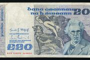 IRELAND - 20 Pounds Punt Banknote 26.08.1985 P-73b Central Bank of Ireland VF