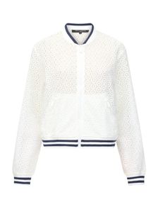 Lace Mix Knit Bomber Jacket