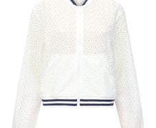 Lace Mix Knit Bomber Jacket