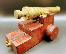 Pair of vintage brass cannons