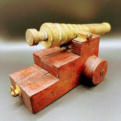 Pair of vintage brass cannons