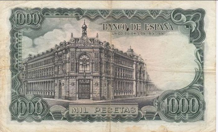 Banknote 1971 SPAIN 1000 PESETAS Jose Echegaray