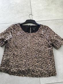 Ladies Topshop gold sequins top. Size 10. Brand New