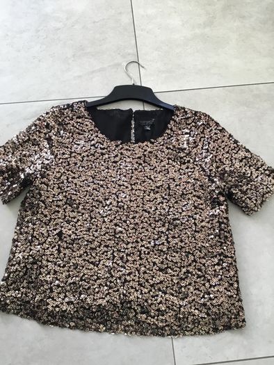 Ladies Topshop gold sequins top. Size 10. Brand New