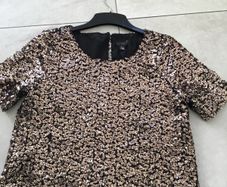 Ladies Topshop black top with gold swquins. Brand New. Size 10