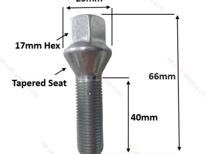 10 x New Extended Bolts (40mm) Fit Audi, VW, Seat, Skoda, Mercedes aftermarket wheels (E10) Delivery