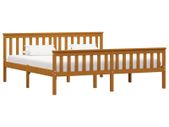 Bed Frame Honey Brown Solid Pinewood 6FT Super King