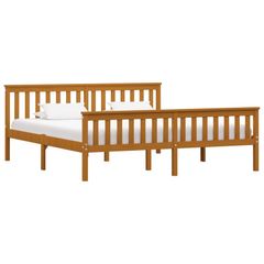 Bed Frame Honey Brown Solid Pinewood 6FT Super King