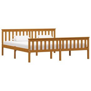 Bed Frame Honey Brown Solid Pinewood 6FT Super King