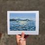 Original Handmade Framed Wall Art | Coastal Home Decor | Small framed painting | Sailing Ocean Decor Image 6