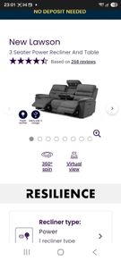 DFS Lawson 3 + 1 electric recliner