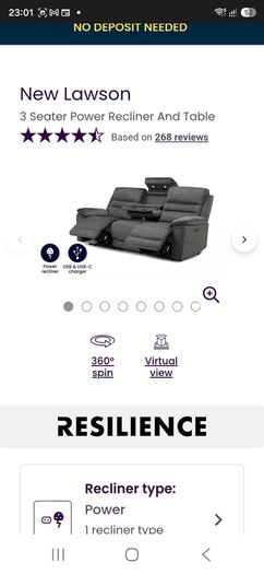 DFS Lawson 3 + 1 electric recliner