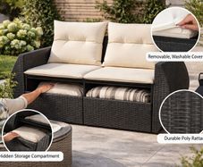 Garden 2 Seater Sofa with storage