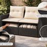 Garden Sofa 2 Seater With Storage Poly Rattan Patio Sofa With Cushions Outdoor Furniture Image 8