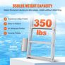 Dock Ladder, Retractable 4 Steps, 350 lbs Load Capacity, Aluminum Alloy Pontoon Boat Ladder with 55.1''-67.1'' Adjustable Height, 4'' Wide Image 6